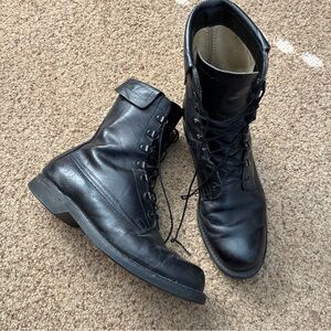 Vintage Addison Shoe Company Combat Boots Men's 9.5 D Black Leather 1983